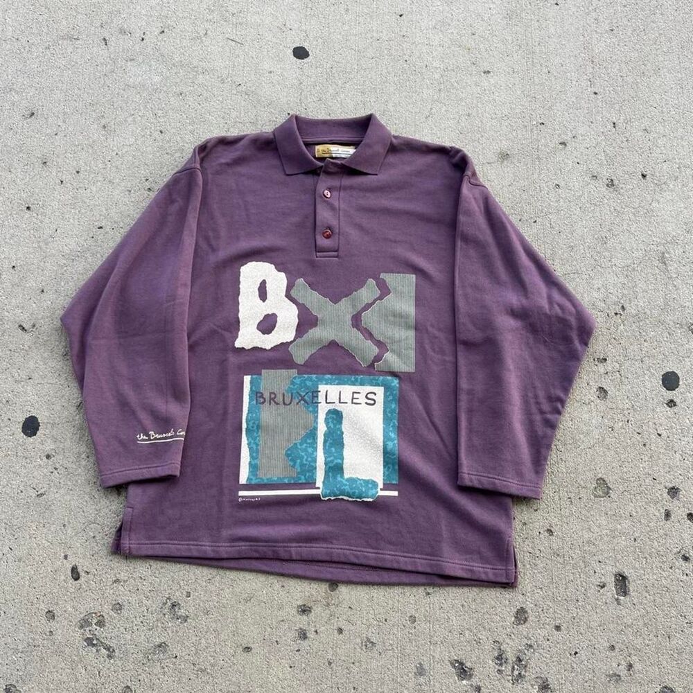 The Brussels Corner Streetwear Y2K Art Polo Longsleeve - Picture 2 of 5
